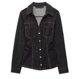 Women's Clothing Explosion Fashion Long-Sleeved Rollover Shirt