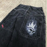 Printed Baggy Jeans For Men's 2K Casual Wide-Legged
