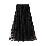 Mesh Yarn Half-Dress Girl Summer 2025 Long-Term Thin-Skinny Yarn Skirt Super Fairy Fairy 100-Fold Skirt