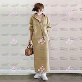 And Autumn 2025 New Set Of Women's Hooded Zipper Jacket + Skirt Casual Two-Piece