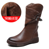 Martin Boots Flat Bottom Middle Knight Boots New Vintage V-Port Side Zipper Slim Single
