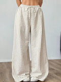 Loosely Tight Waist Striped Casual Straight Women's