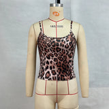 Zingj Women's Summer Hot Style Leopard Print Sexy Small Condole Belt Versatile Small Vest Women's