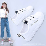 Children 2025 New Casual Shoes Fashion Women's Shoes Students Breathable Magic Sticker Small White Shoes Spring Summer Flat Plate