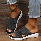 Slippers Women's 2025 Summer New Flat Bottom Fish Mouth Mesh Breathable Lady Wear