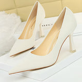 Shoes Designer New Women Pumps Square Buckle Stone Pattern Kitten Heels Shoes Sexy High Heels Ladies Shoes Large Size