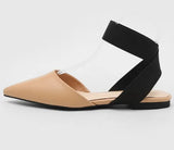 female flat bottom 2019 new toe cross strap Elastic band fairy wind wild point Summer women's