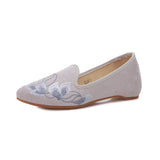 Zingj Shoes Single Shoes Embroidered Cloth Shoes One Foot Pedal, Embroidered Shoes Ethnic Wind Cloth Shoes Casual Women's