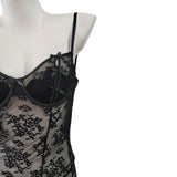 New Female Sense Lace Perspective Open Fork Folded Sling Skirt Elegant Pajart Mesh Hot Bag Hip