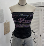 Shot With Chest Pad Lace Lace Hollow Hottie Breast Drawstring Thin Brat Waistcoat Sleeveless Top