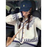 And Winter Retro Fair Island Sweater Coat Female White Jaccupy Milk Fufu Soft Glutinous Outer Knitted Shirt
