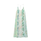 New Flower Print Splicing Dress