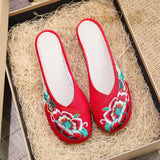 Zingj Summer Color Embroidery Leisure Walk Embroidered Cloth Shoes Women's Cloth