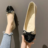 New Korean Version Of The Fashion Round Head Flat-Bottomed Fashion Casual Large-Size Women's Casual Casual Bow Women's Single