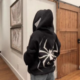 European Halloween Personality Men's And Women's Jackets Y2K Couple Big Size Spider-Man Zip