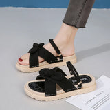 Red Cool Slippers Female Fairy Summer Outside Wearing Ins Tide 2025 New Fashion Out Burst Thick-Soled Beach