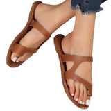 Round Head Shame Flat Beach Shoes Women Wear Retro Cool Slippers Womenshoes