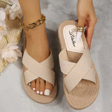Slippers Women Wear 2025 Spring And Summer New Hemp Rope Anti-Slip Beach Shoes Simple Adragging