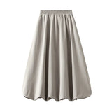 And Korean Vintage Flower Tacarflies Lantern Skirts Women's Autumn Lazy Casual A-Word Balloon Pample Skirt