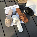 Women's Shoes Low-Heeled Women Slippers Square Head Flat Beach