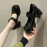 Temperament Coarse Retro Single-Shoe Women In The Fall Of 2025 New Bright And Shallow Students Mary Jane Small Leather