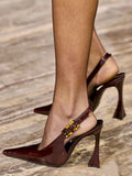 Temperament Fine Heel High Heels Women 2025 Summer Buckle With Small Square Single Shoes Women Wearing Fashion