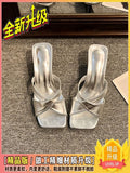 Slope And High-Heever Slippers Women Summer Wear 2025 New Dress Fairy Wind Coarse And Cold