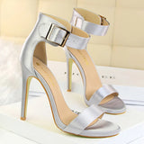 Shoes Sexy High Heels Metal Buckle Women Shoes 11 Cm Women Heels Party Shoes Stiletto Heels Fish Mouth Women