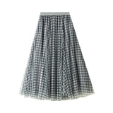Lattice Trinkle Dress High Waist Shade Medium Long Tight Waist Spring And Summer Skirt