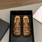 Soft French Gentle Breathable Sandals Women In Summer Wearing Thick Bottom Beach Bag Head