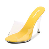 Zingj Sexy Super Heels 11CM High Nightights Clear Sandals Sex Shoes Plus Size