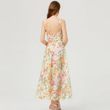 French Small Color Three-Dimensional Flowers In The Summer Of 2025 Hollow Embroidery Sling Skirt Watery Lace