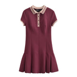 2025 New Women's Retro Body-Creats Bumping Color Ribs Wide Folding
