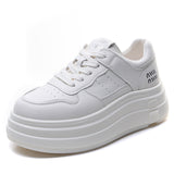Leather Thick-Soled Little White Shoe Woman 2025 Spring New Set Casual Fashion Board Shoes Comfortable And Light Cake