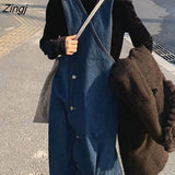 Dresses Women Denim Loose Young Street Wear Popular Ankle-length Spring Autumn Simple Leisure Harajuku Square
