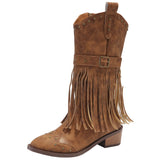 Boots Women Autumn And Winter New Belt Buckle Su Boots Rivet Belt Buckle Large-Size Tip-Notch