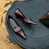Design Sense Retro Tip-Point Commute Single Shoes Spring 2025 New French Temperament Kitten Heel Low-Heeled