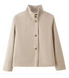 Women's Clothing Explosion Short-Term Collar Single Buckle Temperament Wool