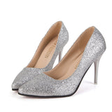 Spring Leek Women's High Heels Sexy Water Drill Design Small Pointed Wedding Shoes Bridesmaid