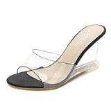 Zingj High Heels Women's New Korean Version Of Versatile Summer Women's Shoes A Word Buckle Simple Wedge Sandals
