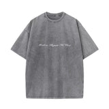 Korean Version Of The Ins Tide Brand Short-Sleeved T-Shirts For Women's Summer New Water Washing To Make Old Design Feel On The Bottom Of The