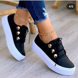 Lace Casual Single-Shoe Women 2025 Autumn New Thick-Soled Low-Top Shoes