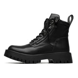 2025 New Youth Cylinder Round Head High Help Thick Bottom Men With Big Head Trend Martin Boots