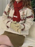 Bear Christmas Print Sweater- Outfit