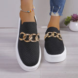 Bottom Flying Weaving Breathable Low-Top Single-Shoe Women's Chain Decoration Sleeve Lazy Happy Shoes