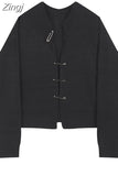 Sweater Harajuku Ins Street Women 2023 Autumn Winter Cardigan Long Sleeve Fashion Casual Loose Gothic Knitwear Short