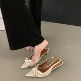 Pointed Bow High Heels Women 2025 New Summer Temperament And Thin And Head Sandals