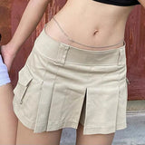 Zingj And Summer Women's Wear Street Vintage Fashion Low Waist Pocket Pleated