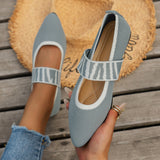 Flat-Bottomed Ballet Flat-Soled Single-Shoe Girl Knitted Pregnant Women's Shoes Light-Mouthed Boat Shoes Bean