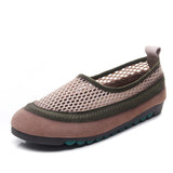 Layer Of Cowhers Retro Breathable Net Bean Shoes Women Spring And Summer New One Foot Pedal Comfortable Flat Sole Leisure Single